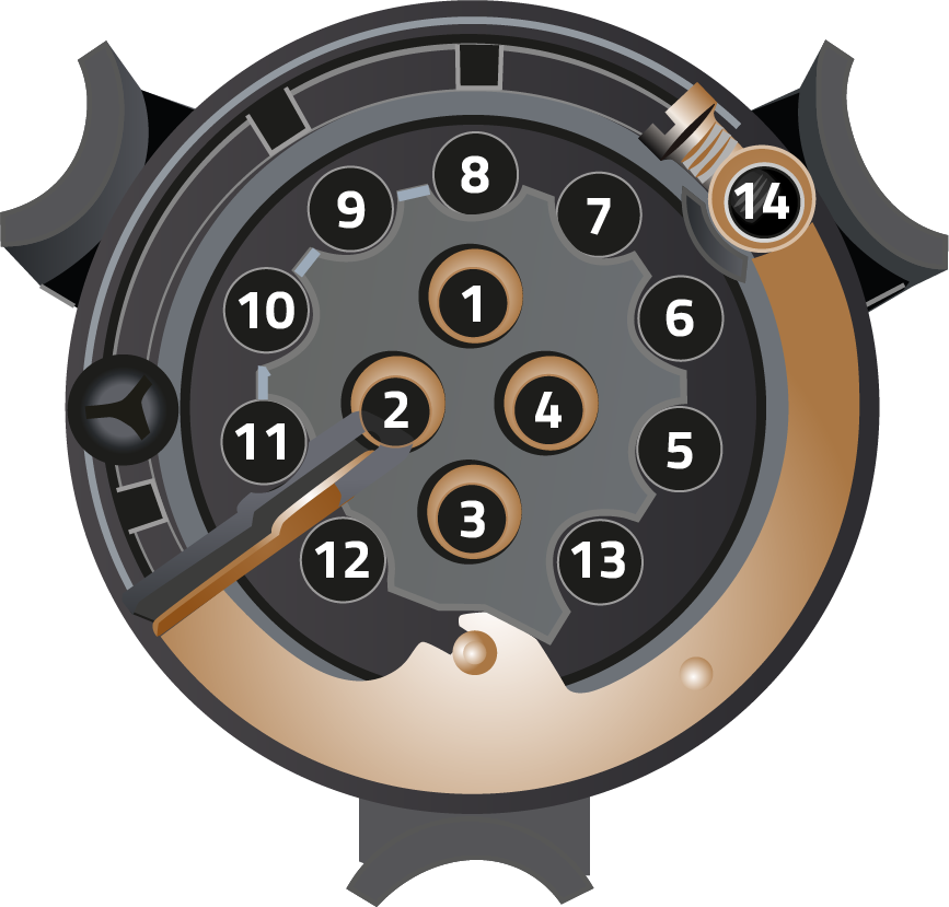 <h4 class="title-t3">13-polige Anhänger-Steckverbindung (DIN/ISO 11446)</h4>